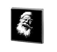 Spille e spille unisex semplici, nere e bianche, con Babbo Natale che ride, quadrate, leggere, con spilla, per abbigliamento, scialle e cappello