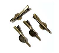Spille, fermagli per capelli spilla vassoio vuoto, 10 pz 12mm 16mm 18mm 20mm Bronzo Argento Placcato Materiale di Rame Forcina Fermagli for Capelli Base a Forcina (Colore : Bronzo, Dimensioni : 16mm)