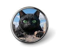 Spille giganti da città con gatto nero personalizzate da 2,5 cm, spilla vintage per borse, cappelli, giacche, zaini, abiti, camicie, decorazione di vestiti, collezione di gioielli, regali per donne e