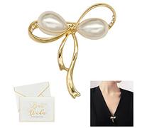 Spille Gioiello per Vestiti, Moda ed Elegante Lega D'oro Intarsiata Artificiale Pearl Spilla di Sicurezza Spilla Perla per le Donne Abiti Scialle Sweater Decorazione