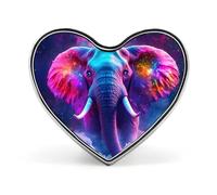 Spille in metallo a forma di cuore con elefante e galassia colorata | Spille da bavero per camicia, zaino, giacca, cappello, cappotto, borsa, abbigliamento, gioielli, accessori, regali per donne e uom