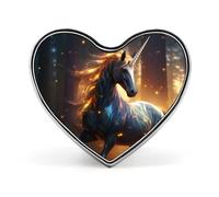Spille in metallo con design magico a forma di cuore e unicorno, spille da bavero per la decorazione di abiti