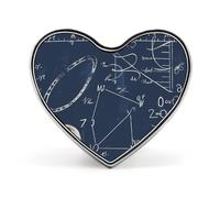 Spille in metallo con distintivo a forma di cuore con formula matematica, spille da bavero per la decorazione di abiti