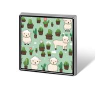 Spille in metallo con distintivo quadrato a forma di cactus e pecorella, per la decorazione di vestiti