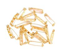 Spille in metallo con fori, Perni base con clip doppia spilla vuoti 20 25 32 mm multicolori 30 pezzi for la creazione di gioielli(Gold,20mm-30pcs)