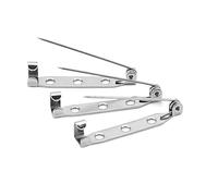 Spille in metallo con fori, Perni base con clip for spilla in acciaio inossidabile argento 30 pezzi 14-32 mm Forniture for produzione fai-da-te(17mm)
