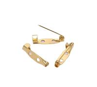 Spille in metallo con fori, Spilla in metallo da 50 pezzi, con 2 fori for etichette artigianali, multicolore, 15-30 mm(Gold,25mm)