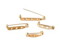 Spille in metallo con fori, Spilla in oro con base bloccata sul retro, 18-34 mm, for la realizzazione di gioielli fai da te(Three hole 34mm)