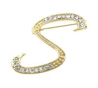 Spille iniziali per spille con lettere d'oro - Spille a forma di forma | Lettera d'oro,Spilla di gioielli, strass iniziale, ornamenti di lettere per fidanzata per regalo di laurea