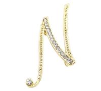 Spille iniziali per spille con lettere d'oro - Spille a forma di forma | Lettera d'oro,Spilla di gioielli, strass iniziale, ornamenti di lettere per fidanzata per regalo di laurea