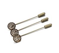 Spille metalliche, spille con chiusura, 10 pezzi di base for spilla multicolore con foro da 50 mm di lunghezza e base da 12 mm for la creazione di gioielli fai da te(Antique Bronze)