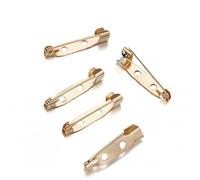 Spille metalliche, spille con chiusura, 50 pezzi di base for spilla 15-40 mm multicolore for la creazione di gioielli fai da te(Kc Gold,20mm)