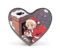 Spille natalizie da bavero per bambino, graziose spille smaltate a forma di cuore per uomo/donna, fermacravatta, spilla, abbi