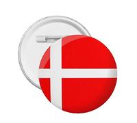 Spille per bottoni con bandiera Danimarca, Spilla rotonda con bottone distintivo per decorare cappelli, camicie, vestiti, borse, accessori S