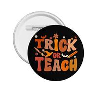 Spille per bottoni retrò per trucchi o insegnamenti di Halloween Divertenti per insegnanti di Halloween Distintivo rotondo Decorazione di Halloween Spille per decorazioni per borse di abbigliamento Ac