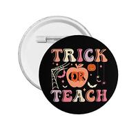 Spille per bottoni retrò per trucchi o insegnamenti di Halloween Divertenti per insegnanti di Halloween Distintivo rotondo Decorazione di Halloween Spille per decorazioni per borse di abbigliamento Ac