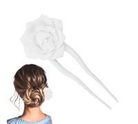 Spille per capelli a forma di u - Centrale per capelli rosa bianca | Teschio rosa centrale per capelli gotici per donne | Vintage Flower Hair Rip Slide Pon | Bastoncini decorativi per donne