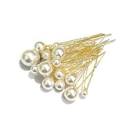 Spille per capelli a forma di U Grip per capelli, Accessori for capelli da sposa con perle e strass, fermagli for capelli con perle bianche for spose e damigelle(Gold,18 count (Pack of 5))