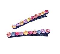 Spille per Capelli di Cristallo Scintillante Strass Barrette per Capelli di Cristallo Clip Accessori per Capelli Glitter per Donne e Ragazze (A pair of 7cm colored diamonds)