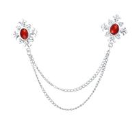 Spille Per Colletto Da Donna 2 Pezzi Spille Da Colletto For Donne Abito Retrò For Camicia Vintage Con Catena(Silver A)