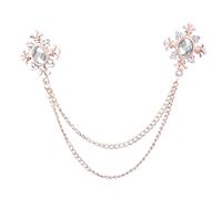 Spille Per Colletto Da Donna 2 Pezzi Spille Da Colletto For Donne Abito Retrò For Camicia Vintage Con Catena(Gold B)