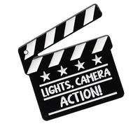 Spille per film: spilla per clapper cinema, con risvolto per cinema classico | Borse per giacche con cappello in metallo elegante, spille da collezione uniche per registi, attori, Consulte la