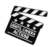 Spille per film, spilla per film,Lights Camera Action ClapperBoard Pins - Accessorio per spilla da viaggio in metallo per maniglie, vestiti e tracolla, Se référer à la description, Zinco,