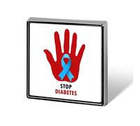 Spille per il mese della consapevolezza del diabete, spille quadrate, spille da bavero, bottoni smaltati, decorazioni per feste