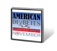 Spille per il mese della consapevolezza del diabete, spille quadrate, spille da bavero, bottoni smaltati, decorazioni per feste