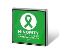 Spille per il mese della consapevolezza mentale delle minoranze, spille quadrate, spille da bavero, bottoni smaltati, decorazioni per feste