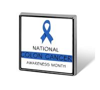 Spille per il mese della consapevolezza sul cancro al colon, spille quadrate, spille da bavero, bottoni smaltati, decorazioni per feste
