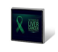 Spille per il mese della consapevolezza sul cancro al fegato, spille quadrate, spille da bavero, bottoni smaltati, decorazioni per feste