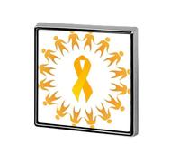 Spille per il mese della sensibilizzazione sul cancro infantile, spille quadrate, spille da bavero, bottoni smaltati, decorazioni per feste