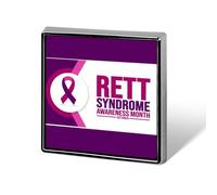 Spille per il mese di sensibilizzazione sulla sindrome di Rett, spille quadrate, spille da bavero, bottoni smaltati, decorazioni per feste