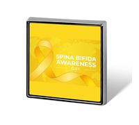 Spille per il mese di sensibilizzazione sulla spina bifida, spille quadrate, spille da bavero, bottoni smaltati, decorazioni per feste