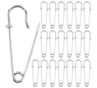 Spille per nutrite, confezione da 20 spille di sicurezza grandi, spille da balia extra larghe, spille per kilt, spille di sicurezza per kilt, coperta, maglieria, lavori manuali (63 mm)