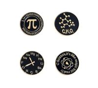 Spille per scienze chimiche matematiche con segno di laboratorio spilla rotonda orologio spilla gioielli cartone animato regalo per il ritorno a scuola distintivi da bavero per ragazze ragazzi donne