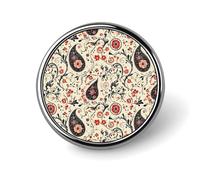 Spille per zaini, alla moda, con motivo cachemire, colore nero e rosso, con stampa rotonda, bottoni a sublimazione per abbigliamento, cappelli, decorazioni in metallo, spilla da bavero per uomo