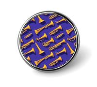 Spille per zaini, alla moda, minimalista, a forma di sassofono, con stampa gialla, spille rotonde a sublimazione per abbigliamento, cappelli, decorazione, spilla da bavero in metallo, per uomo