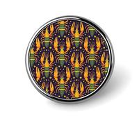 Spille per zaini, alla moda, retrò, con stampa gialla, spille rotonde a sublimazione per abbigliamento, cappelli, decorazione, spilla in metallo, spilla da bavero per uomo, accessorio per costumi