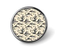 Spille per zaini, alla moda, stile cactus occidentale, spilla rotonda con stampa a sublimazione, bottoni per abbigliamento, cappelli, decorazione, spilla da bavero in metallo, per uomo, accessorio per