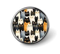Spille per zaini, spilla rotonda alla moda con stampa di gatto kawaii, bottoni a sublimazione per abbigliamento, decorazione per cappelli, spille da bavero in metallo per uomo accessorio per costumi