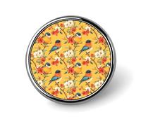 Spille per zaini, spilla rotonda con stampa floreale gialla alla moda, bottoni a sublimazione per abbigliamento, cappelli, decorazioni in metallo, spilla da bavero per uomo, accessorio per costumi