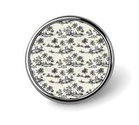 Spille per zaini, spille rotonde alla moda con barche hawaiane e paesaggi stampati, bottoni a sublimazione per abbigliamento, cappelli, decorazioni in metallo, spilla da bavero per uomo accessorio per