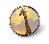 Spille personalizzate a forma di giraffa con tramonto dorato, 1 pollice, spilla da colletto personalizzata, distintivo vintage per borse, cappelli, giacche, zaini, abiti, camicie, vestiti, decorazion