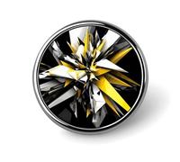 Spille personalizzate astratte nere bianche gialle per zaini Spilla da bavero alla moda per abiti Spille a bottone per cappelli carini per donne uomini divertente borsa distintivo pin cool spille