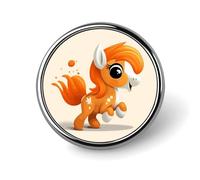 Spille personalizzate carino arancione Pony per zaini Spilla da bavero alla moda per abiti Carino cappello spille per donne uomini divertente borsa distintivo pin cool spille vintage per matrimonio