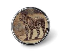 Spille personalizzate con leopardo sul ciglio della strada, 1 pollice, spilla da colletto personalizzata, distintivo vintage per borse, cappelli, giacche, zaini, abiti, camicie, vestiti, decorazione,