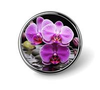 Spille personalizzate con orchidea viola per zaini Spilla da bavero alla moda per abiti Simpatici spille per cappelli per donne uomini divertente spilla per borsa divertente spilla vintage cool per