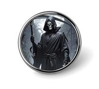 Spille personalizzate Grim Reaper da 1 pollice, spilla da colletto personalizzata, distintivo vintage per borse, cappelli, giacche, zaini, abiti, camicie, vestiti, decorazioni, collezione di gioielli